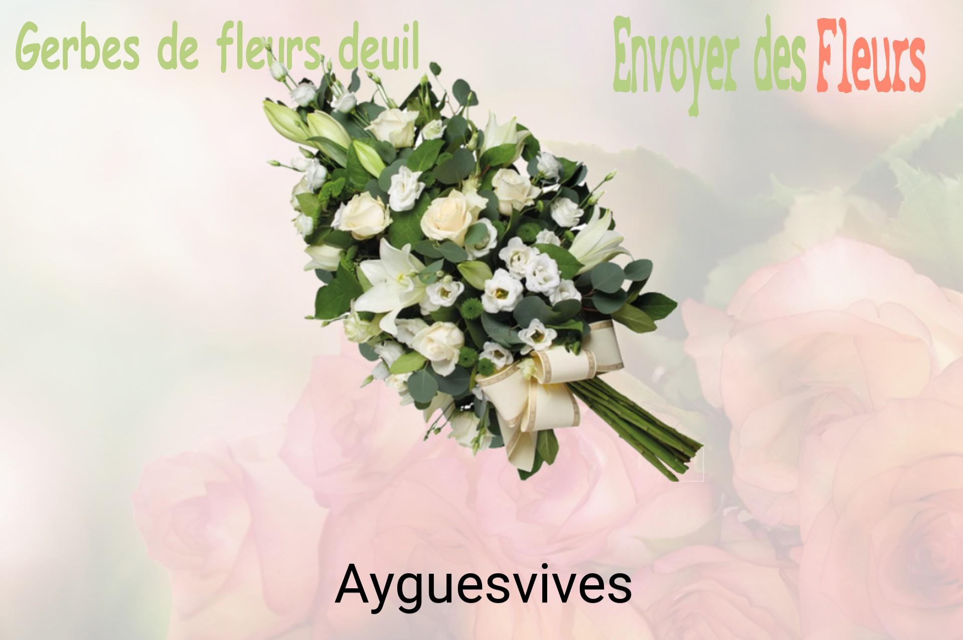 Gerbe de fleurs de deuil livrée à Ayguesvives